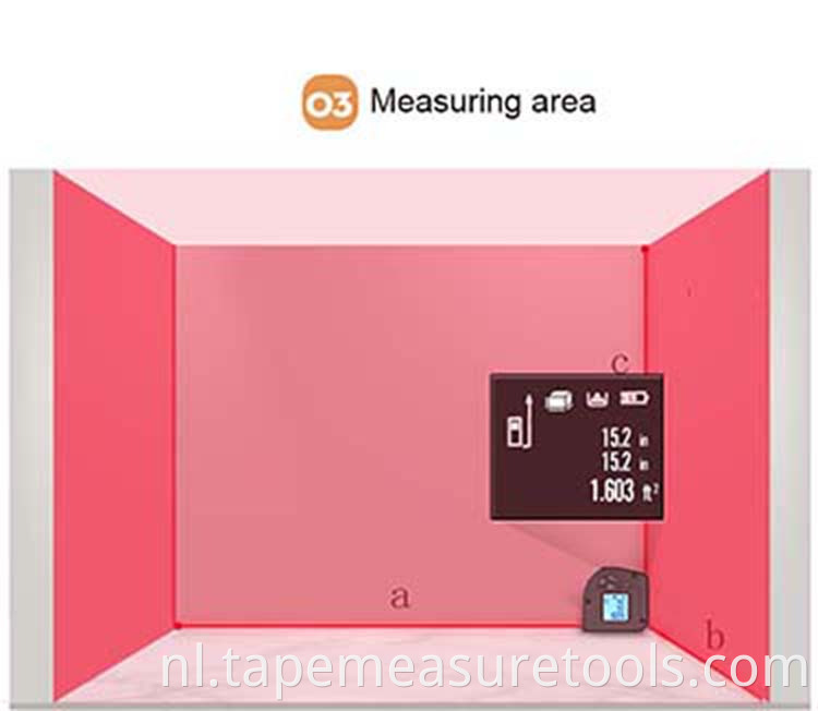 Multifunctioneel lasermeetlint met groot scherm met USB-lading 40 m Laserafstandsband Elektronische afstandsmeter Heerser